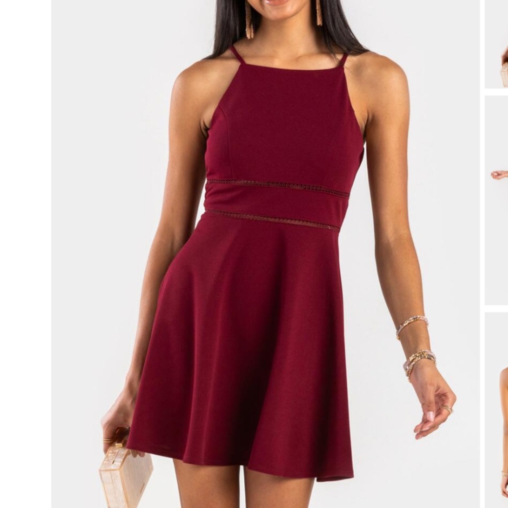 NEW Francesca's Hailey Ladder Trim Mini Dress MED